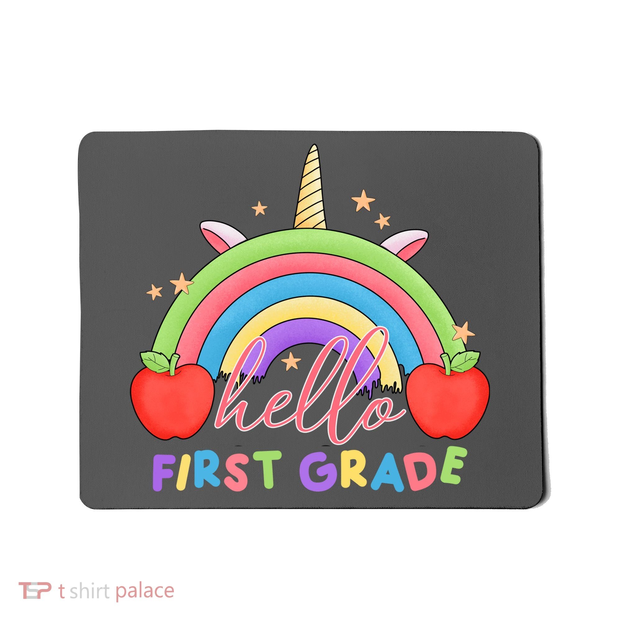 Hello First Grade Rainbow Back To School Mousepad