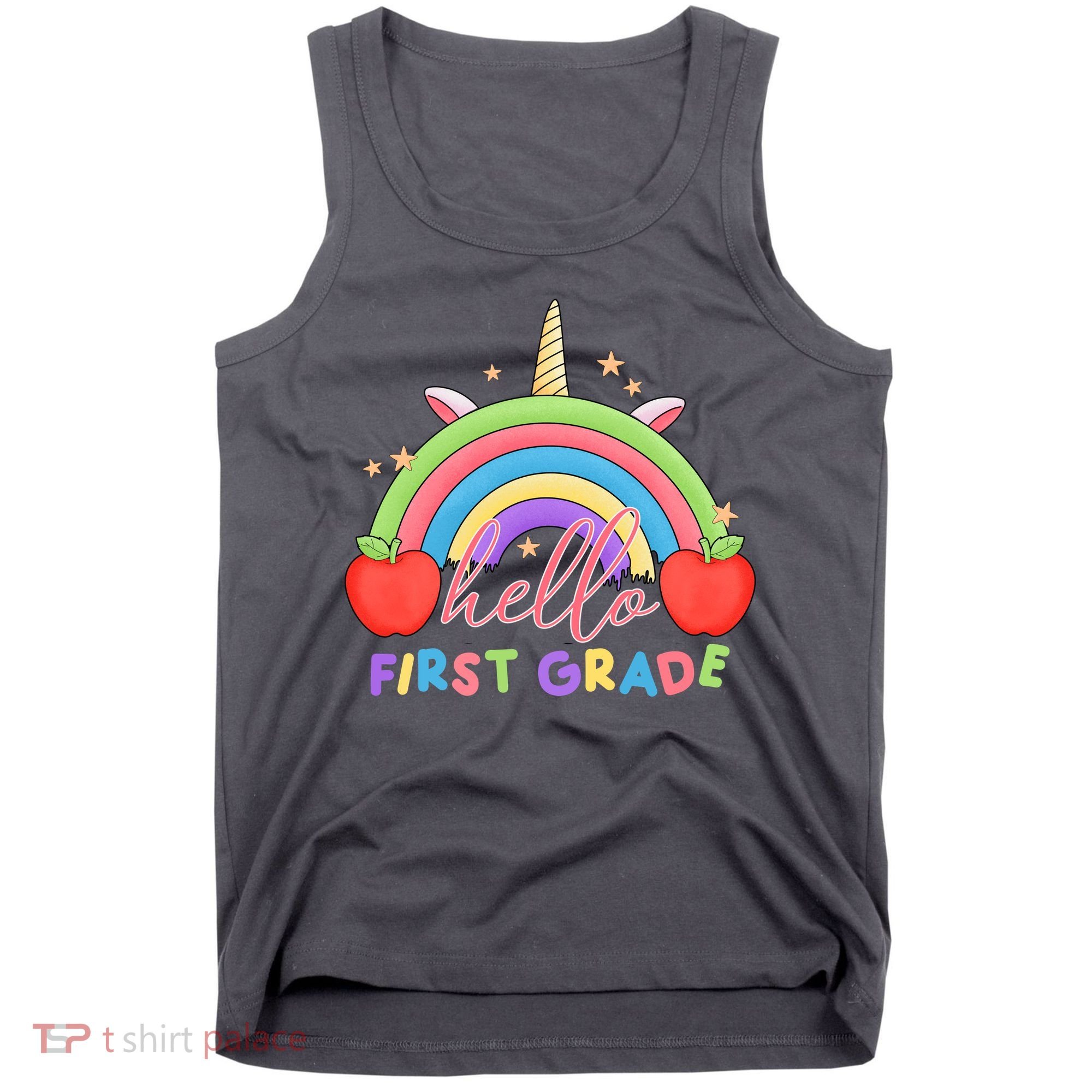 Hello First Grade Rainbow Back To School Tank Top