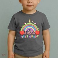 Hello First Grade Rainbow Back To School Toddler T-Shirt thumb 2