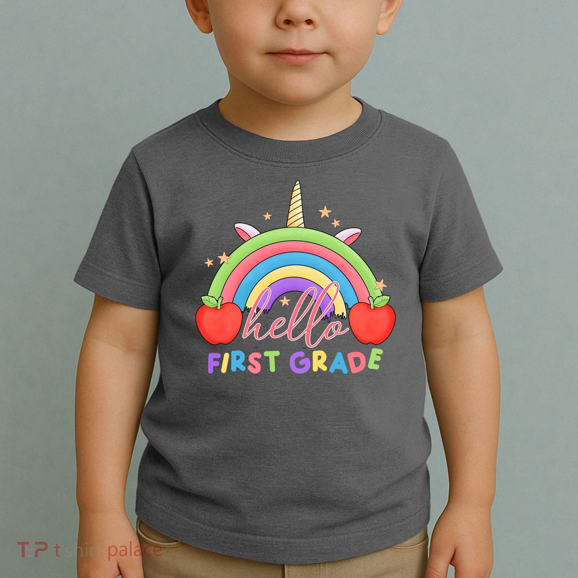 Hello First Grade Rainbow Back To School Toddler T-Shirt