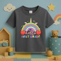 Hello First Grade Rainbow Back To School Toddler T-Shirt thumb 3