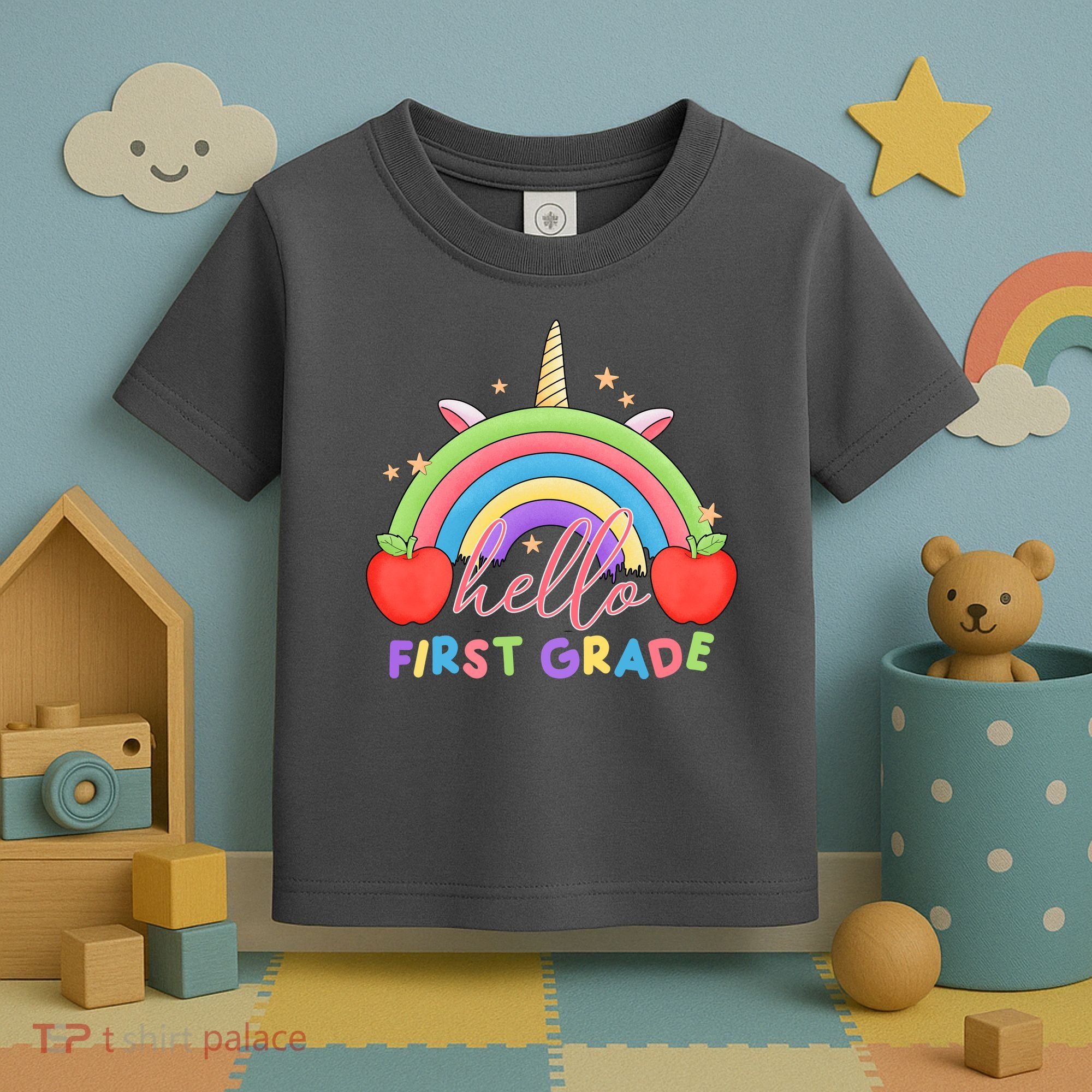 Hello First Grade Rainbow Back To School Toddler T-Shirt