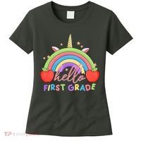 Hello First Grade Rainbow Back To School Women's T-Shirt thumb 0
