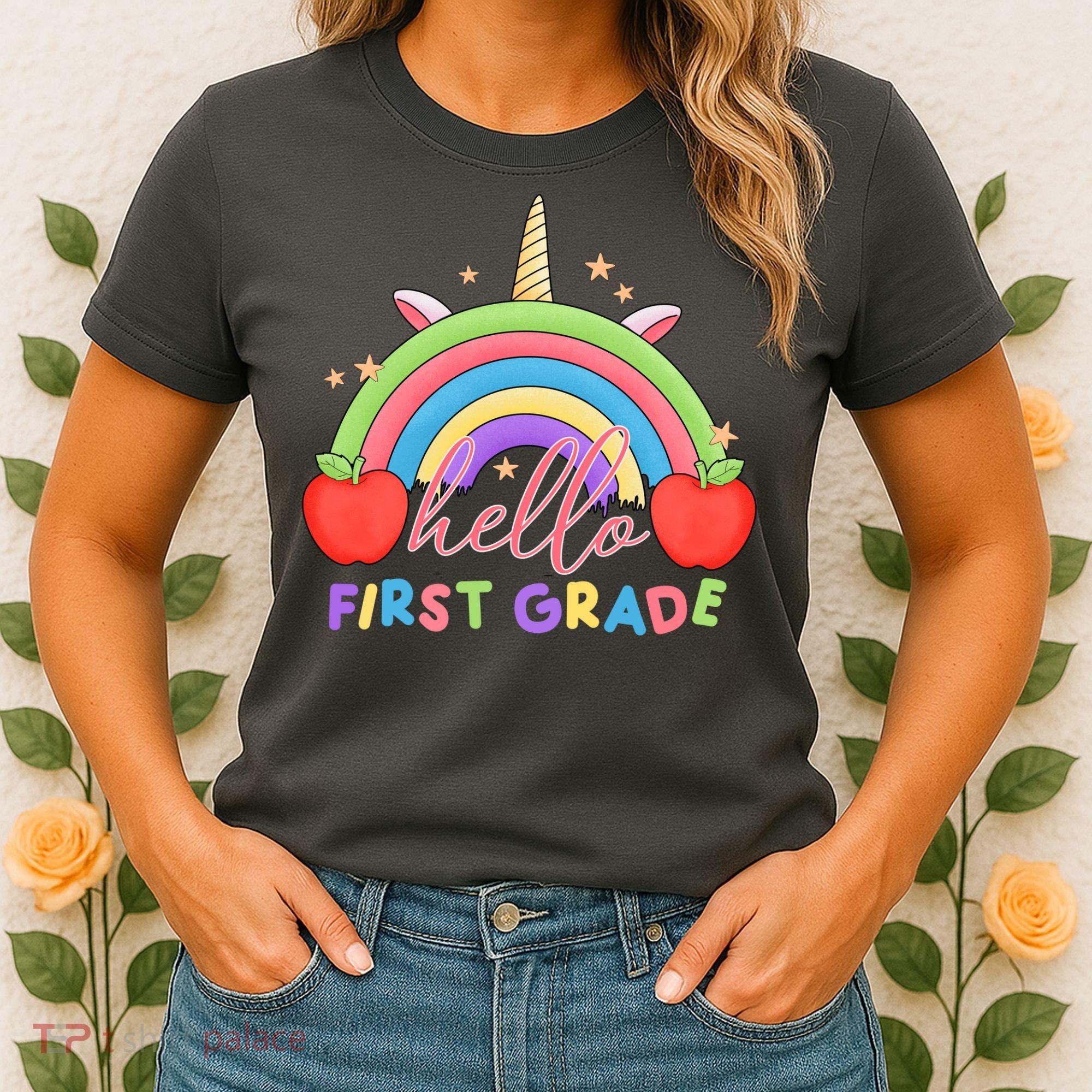 Hello First Grade Rainbow Back To School Women's T-Shirt