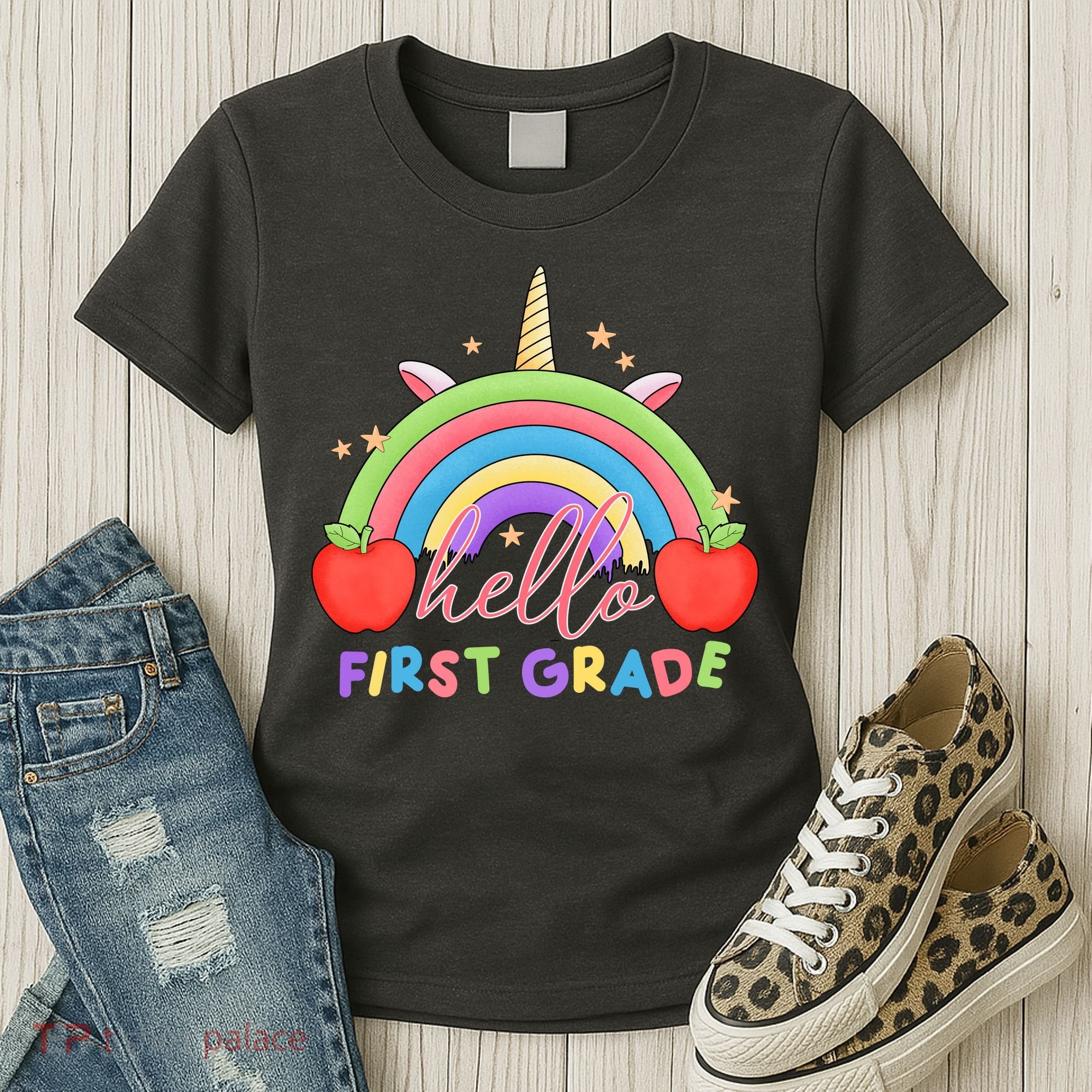 Hello First Grade Rainbow Back To School Women's T-Shirt