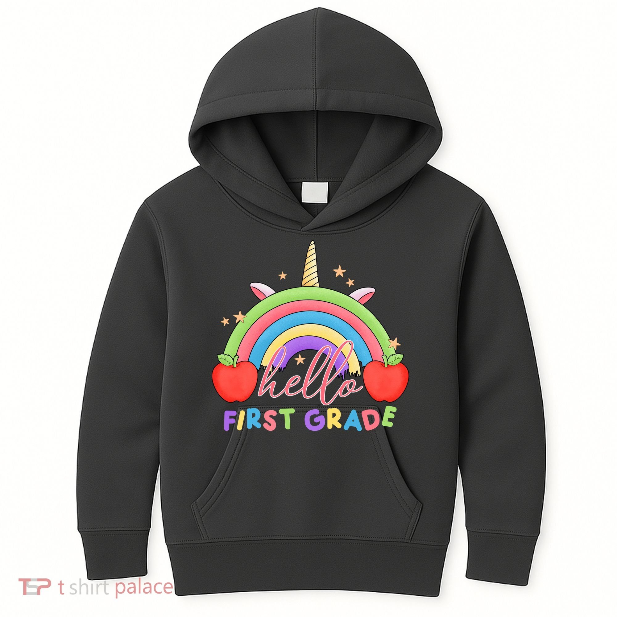 Hello First Grade Rainbow Back To School Kids Hoodie