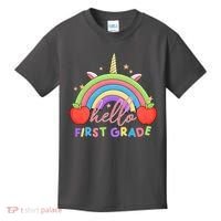 Hello First Grade Rainbow Back To School Kids T-Shirt thumb 0