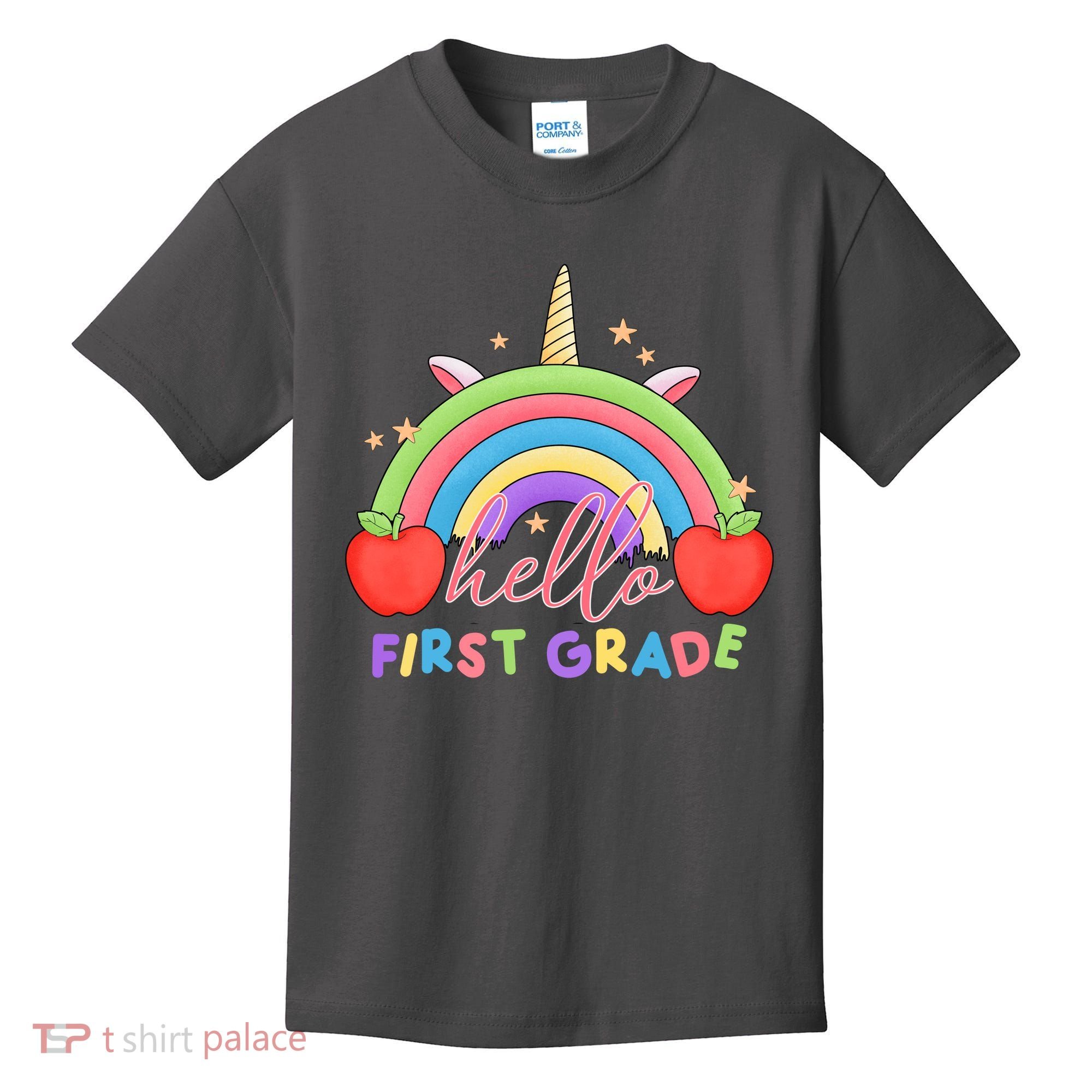Hello First Grade Rainbow Back To School Kids T-Shirt