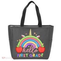 Hello First Grade Rainbow Back To School Tote Bag thumb 0