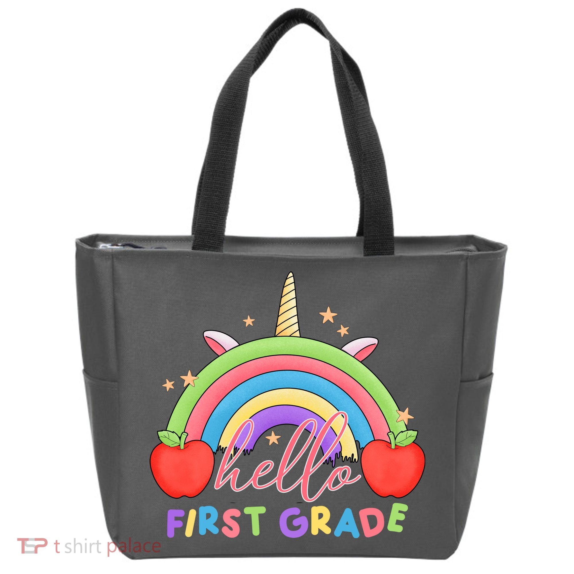 Hello First Grade Rainbow Back To School Tote Bag