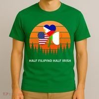 Half Filipino Half Irish St Patrick Day Retro Vintage Sunset T-Shirt thumb 3