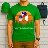 Half Filipino Half Irish St Patrick Day Retro Vintage Sunset T-Shirt thumb 6