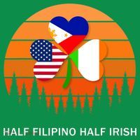 Half Filipino Half Irish St Patrick Day Retro Vintage Sunset T-Shirt thumb 7