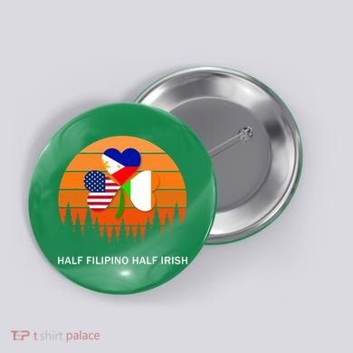 Half Filipino Half Irish St Patrick Day Retro Vintage Sunset Button