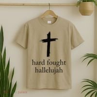 Hard Fought Hallelujah Christian Mom Bible Verse Jesus T-Shirt thumb 2