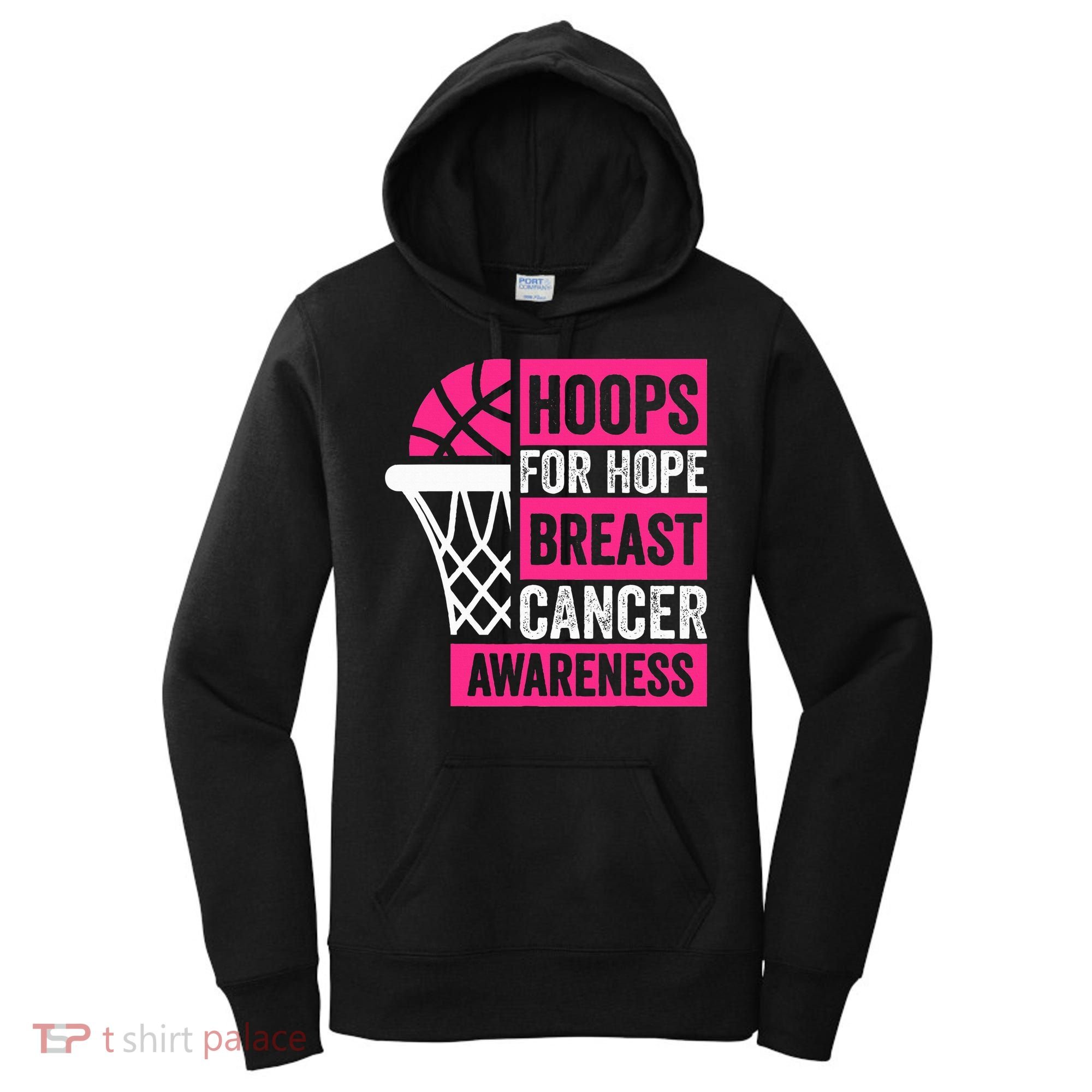 Hoops For Hope Basketball Family Breast Cancer Awareness Women's Hoodie