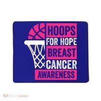 Hoops For Hope Basketball Family Breast Cancer Awareness Mousepad thumb 0