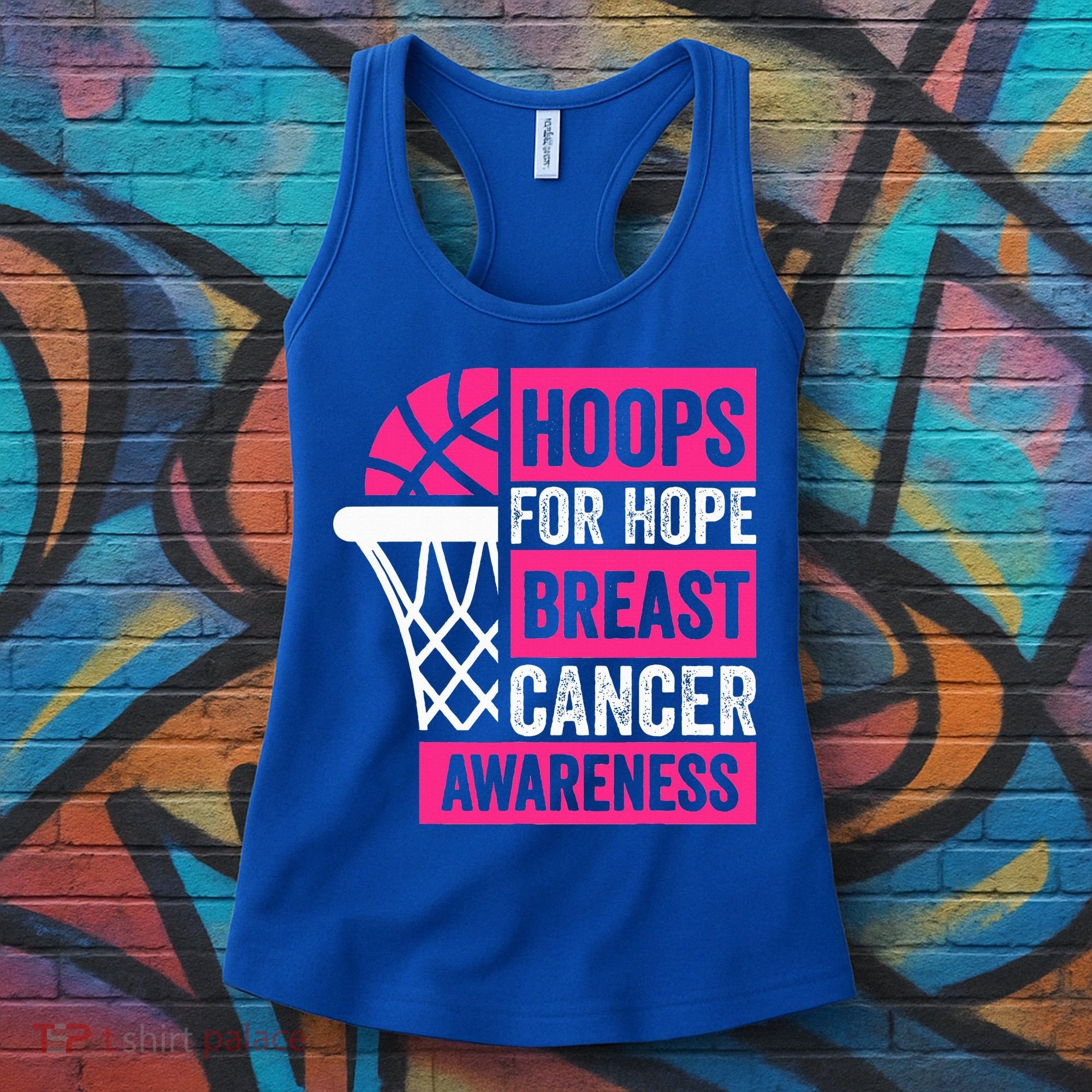 Hoops For Hope Basketball Family Breast Cancer Awareness Women's Tank Top