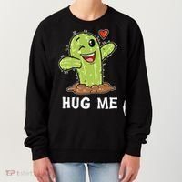 Hugs Free Hug Me Cacti Prickly Cactus Not A Hugger Hugging Funny Gift Women's Sweatshirt thumb 0