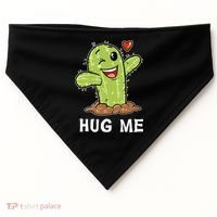 Hugs Free Hug Me Cacti Prickly Cactus Not A Hugger Hugging Funny Gift USA-Made Doggie Bandana thumb 0