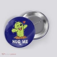 Hugs Free Hug Me Cacti Prickly Cactus Not A Hugger Hugging Funny Gift Button thumb 0