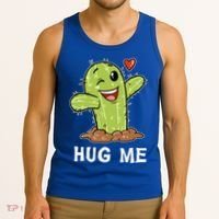 Hugs Free Hug Me Cacti Prickly Cactus Not A Hugger Hugging Funny Gift Tank Top thumb 3