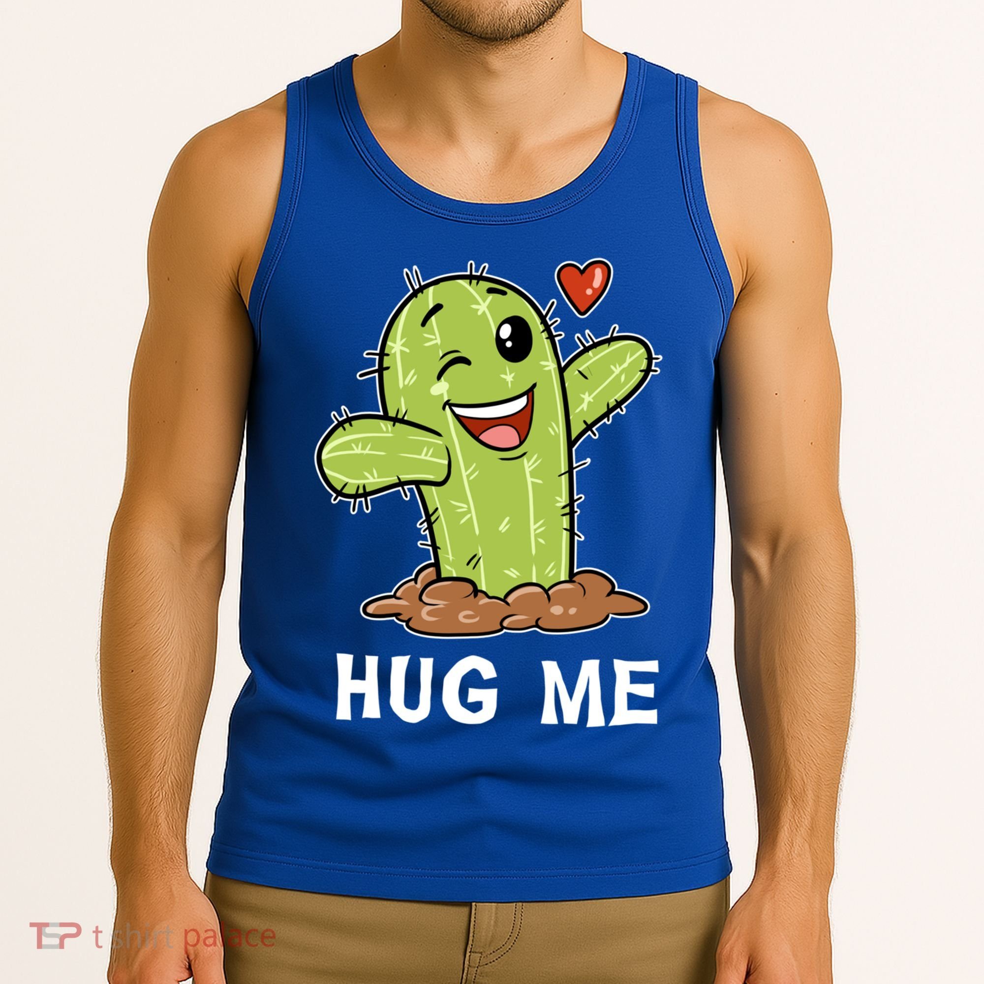 Hugs Free Hug Me Cacti Prickly Cactus Not A Hugger Hugging Funny Gift Tank Top