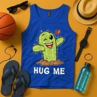Hugs Free Hug Me Cacti Prickly Cactus Not A Hugger Hugging Funny Gift Tank Top thumb 4