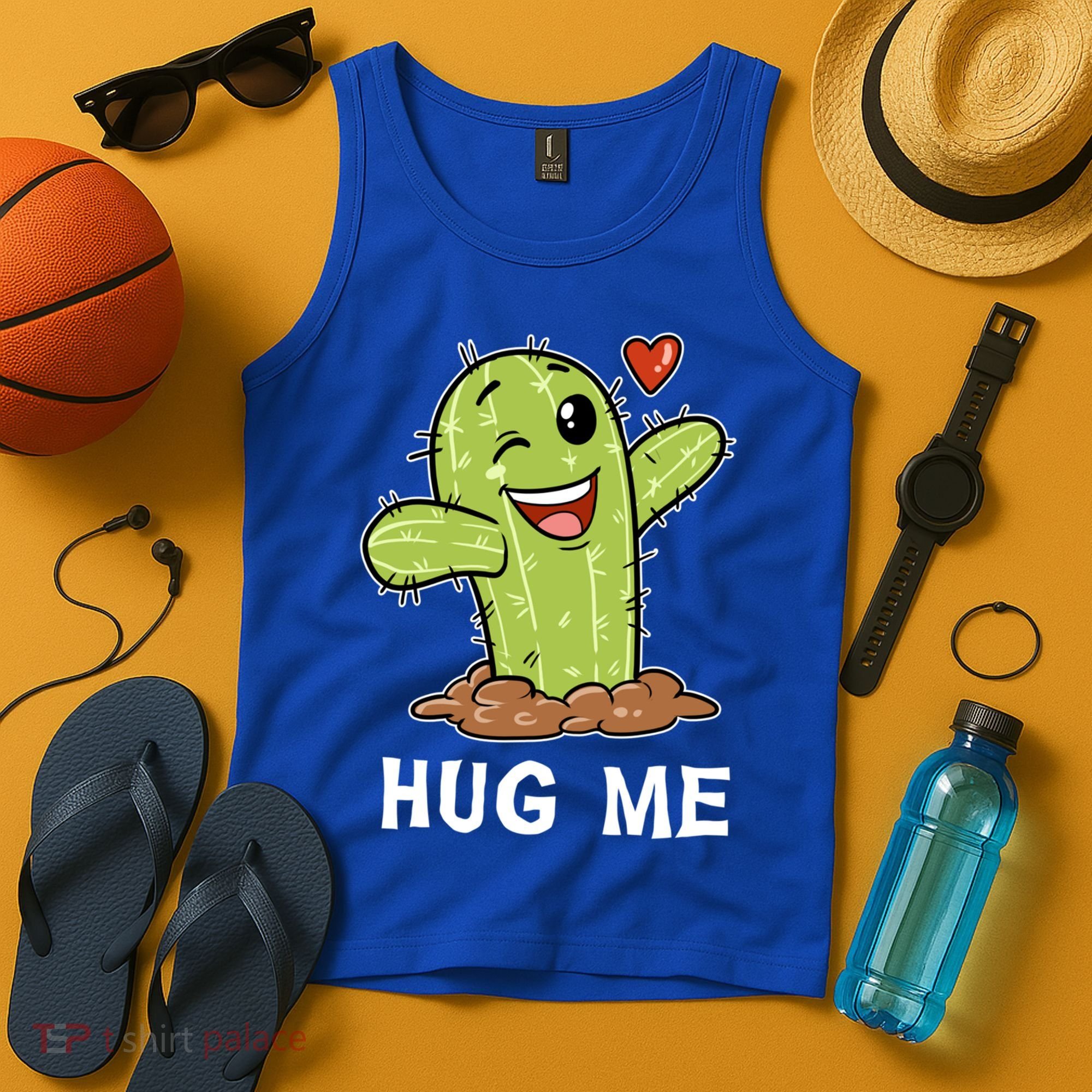 Hugs Free Hug Me Cacti Prickly Cactus Not A Hugger Hugging Funny Gift Tank Top