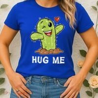 Hugs Free Hug Me Cacti Prickly Cactus Not A Hugger Hugging Funny Gift Women's T-Shirt thumb 2