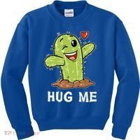 Hugs Free Hug Me Cacti Prickly Cactus Not A Hugger Hugging Funny Gift Kids Sweatshirt thumb 0