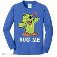 Hugs Free Hug Me Cacti Prickly Cactus Not A Hugger Hugging Funny Gift Kids Long Sleeve Shirt thumb 0