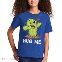Hugs Free Hug Me Cacti Prickly Cactus Not A Hugger Hugging Funny Gift Kids T-Shirt thumb 2