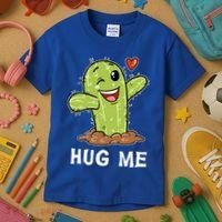 Hugs Free Hug Me Cacti Prickly Cactus Not A Hugger Hugging Funny Gift Kids T-Shirt thumb 3