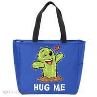 Hugs Free Hug Me Cacti Prickly Cactus Not A Hugger Hugging Funny Gift Tote Bag thumb 0