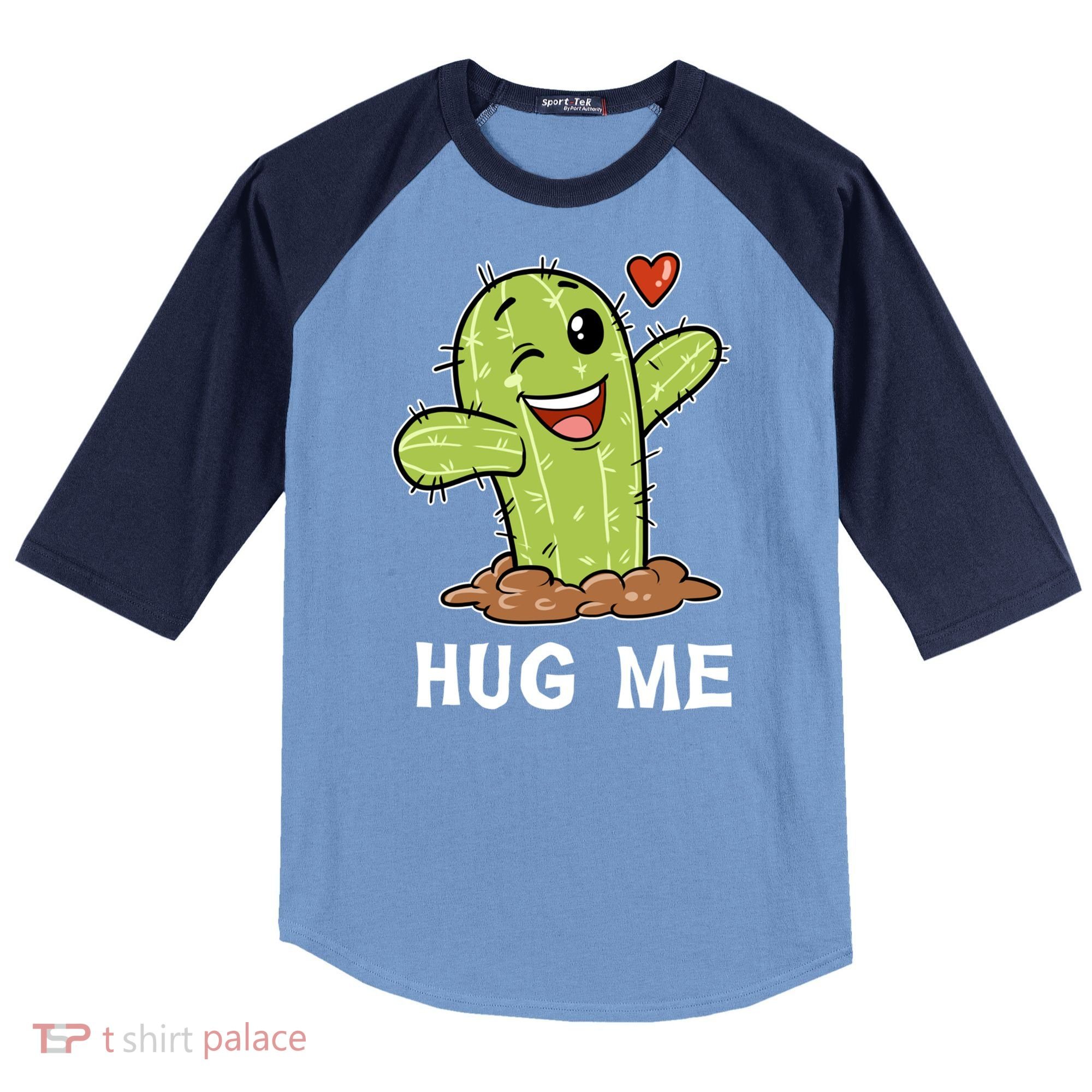 Hugs Free Hug Me Cacti Prickly Cactus Not A Hugger Hugging Funny Gift Raglan Baseball Sleeve Shirt