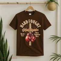 Hard Fought Hallelujah Heart Felt Been Through Hell Cross Boxing Gloves T-Shirt thumb 2