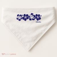 Hibiscus Flower Hawaii Aloha Hawaiian Retro Beach USA-Made Doggie Bandana thumb 0