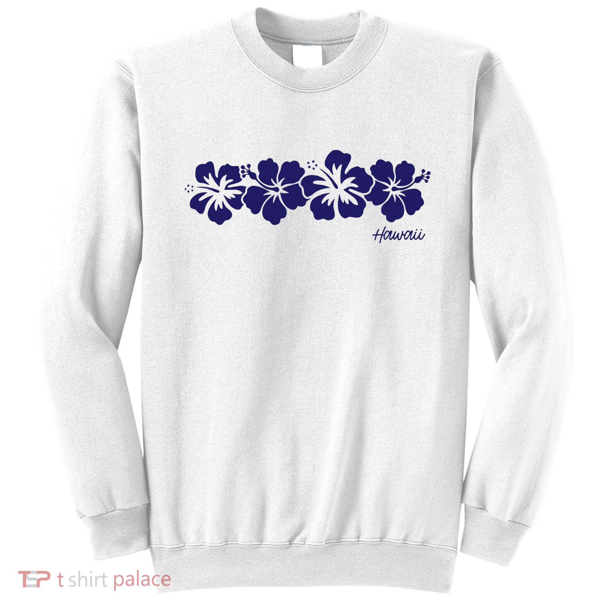 Hibiscus Flower Hawaii Aloha Hawaiian Retro Beach Sweatshirt