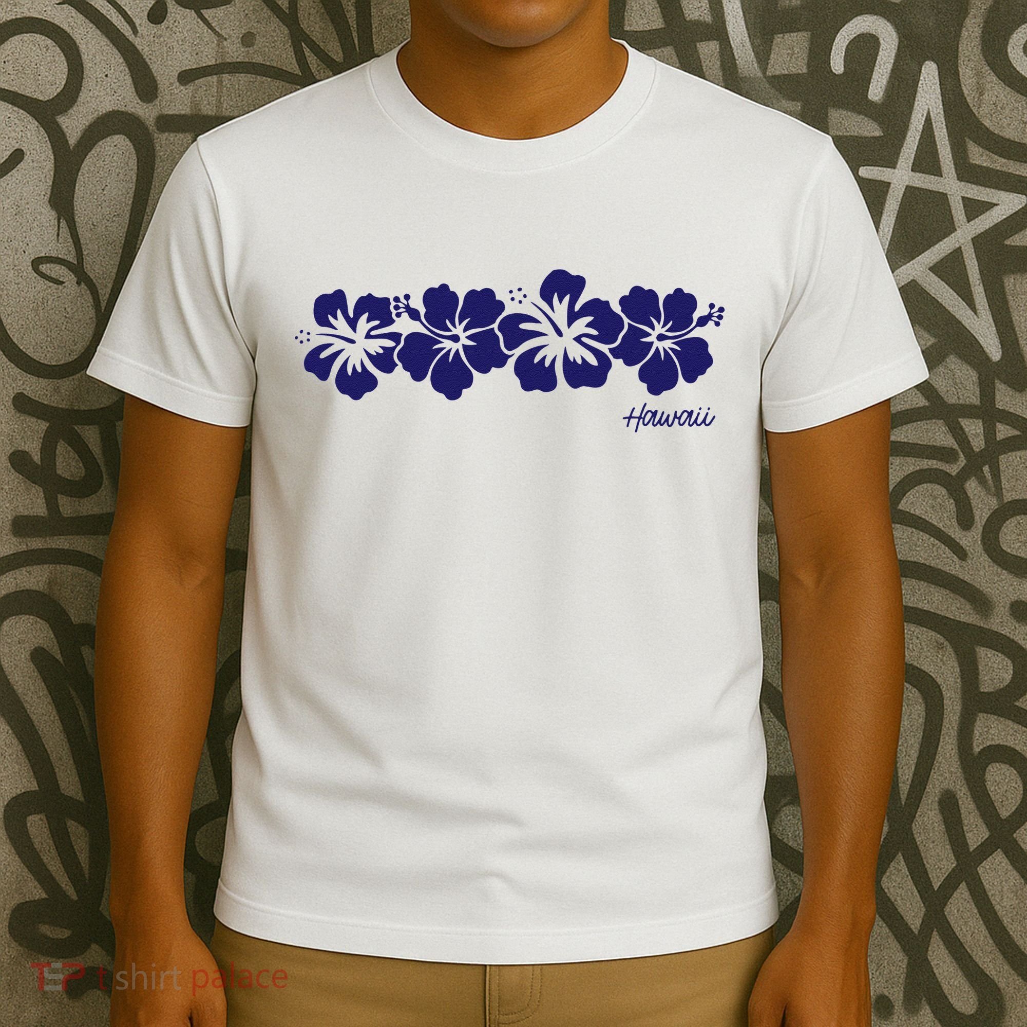 Hibiscus Flower Hawaii Aloha Hawaiian Retro Beach T-Shirt