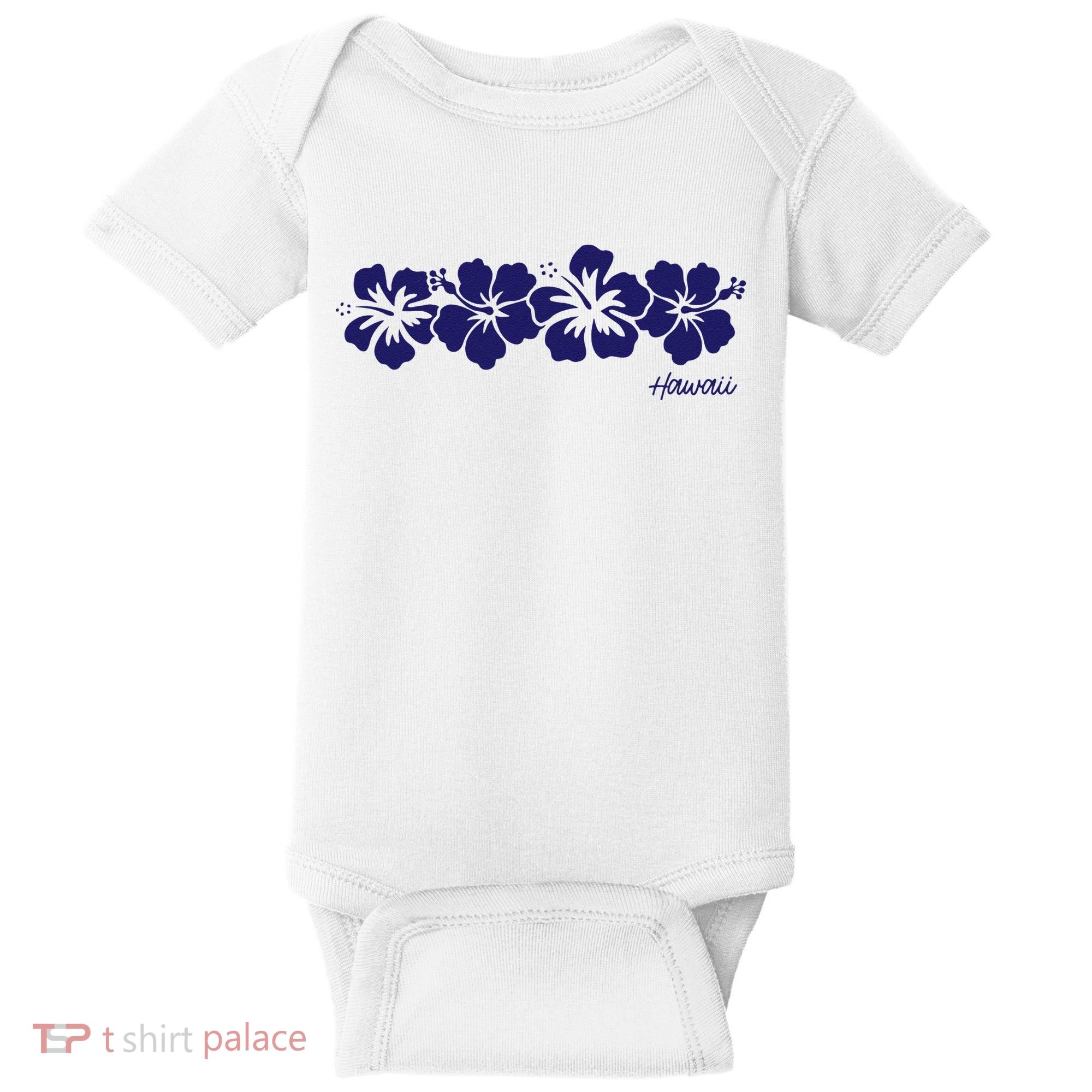 Hibiscus Flower Hawaii Aloha Hawaiian Retro Beach Baby Bodysuit