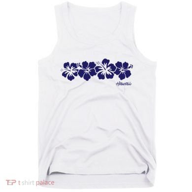 Hibiscus Flower Hawaii Aloha Hawaiian Retro Beach Tank Top