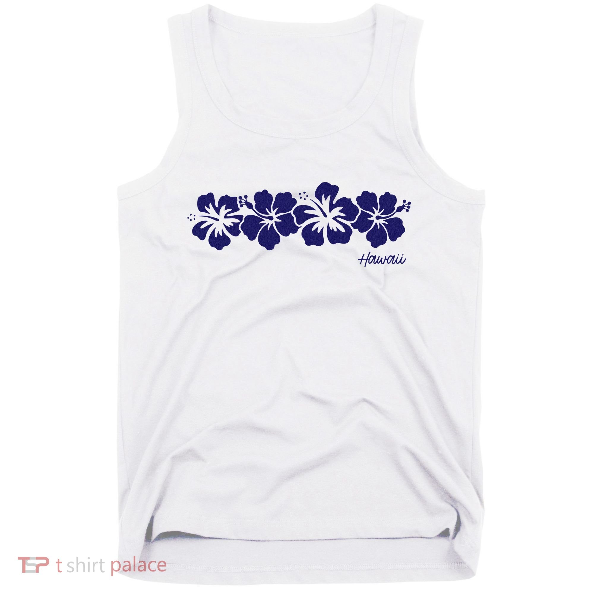 Hibiscus Flower Hawaii Aloha Hawaiian Retro Beach Tank Top