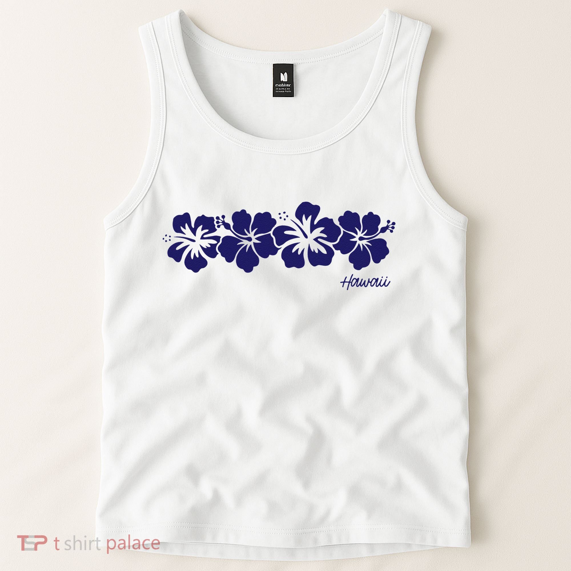 Hibiscus Flower Hawaii Aloha Hawaiian Retro Beach Tank Top