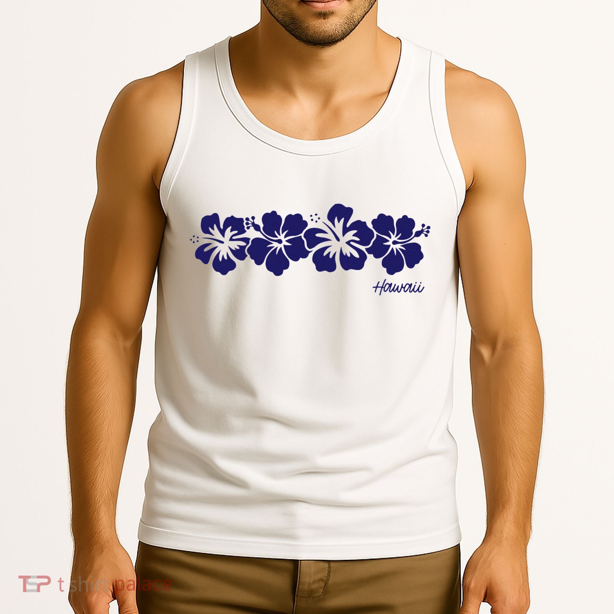 Hibiscus Flower Hawaii Aloha Hawaiian Retro Beach Tank Top