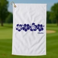 Hibiscus Flower Hawaii Aloha Hawaiian Retro Beach Golf Towel thumb 1
