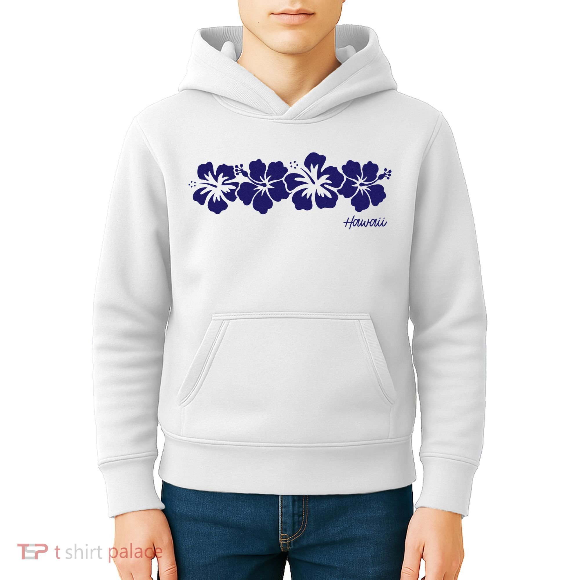 Hibiscus Flower Hawaii Aloha Hawaiian Retro Beach Kids Hoodie