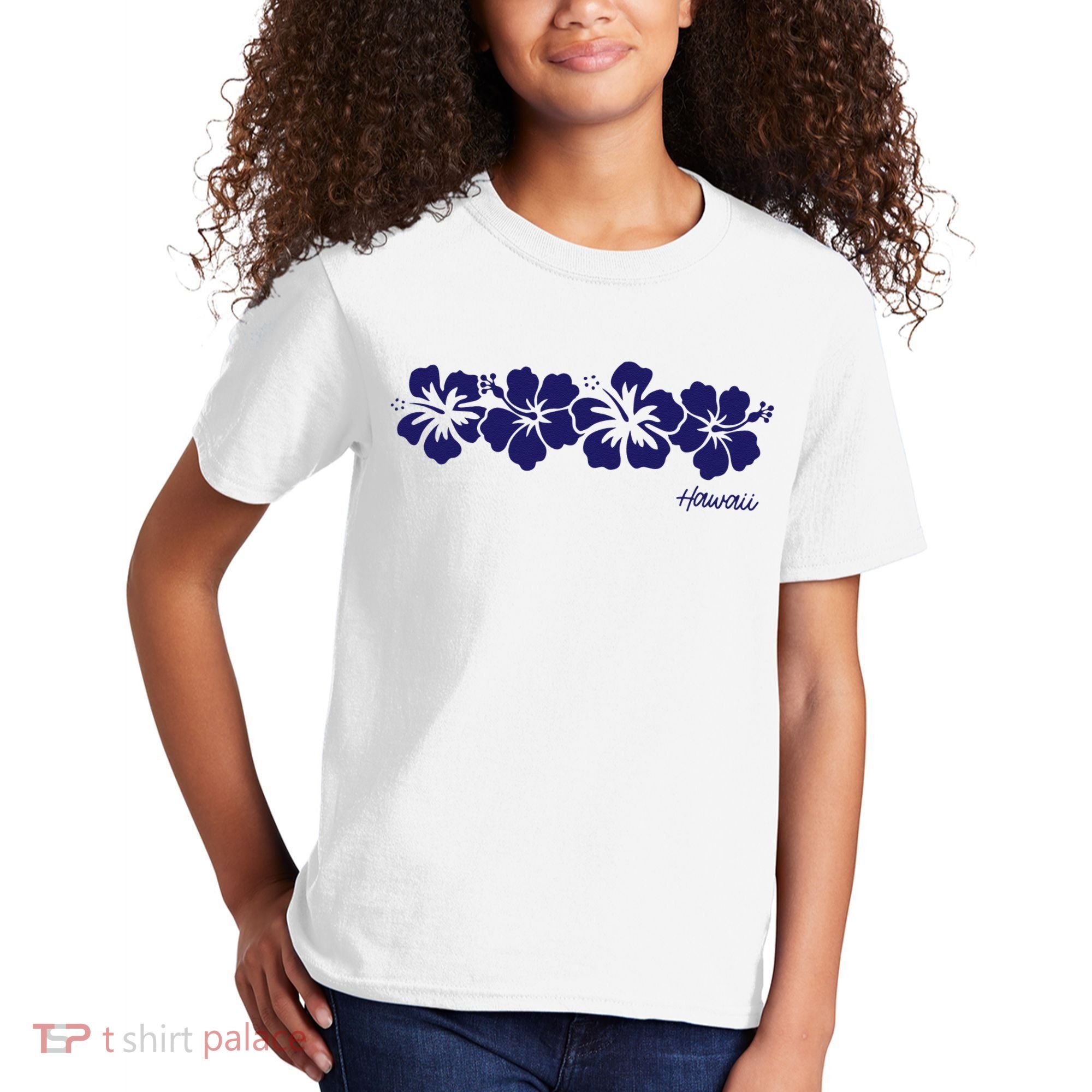 Hibiscus Flower Hawaii Aloha Hawaiian Retro Beach Kids T-Shirt