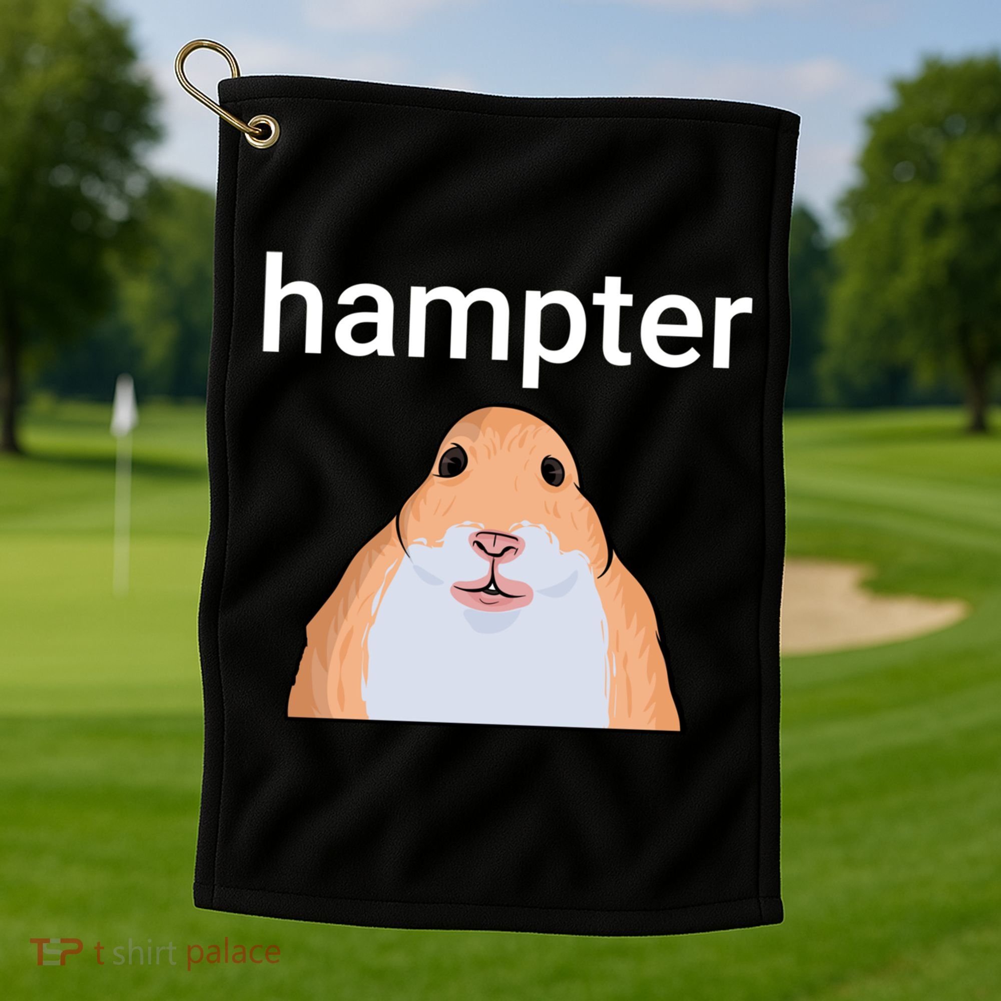 Hampter Funny Hamster Dank Meme Cute Gift Golf Towel