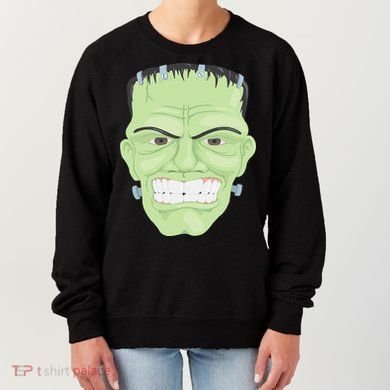 Halloween Frankenstein Head Terrifyingly Green Snarling Head Women's Sweatshirt